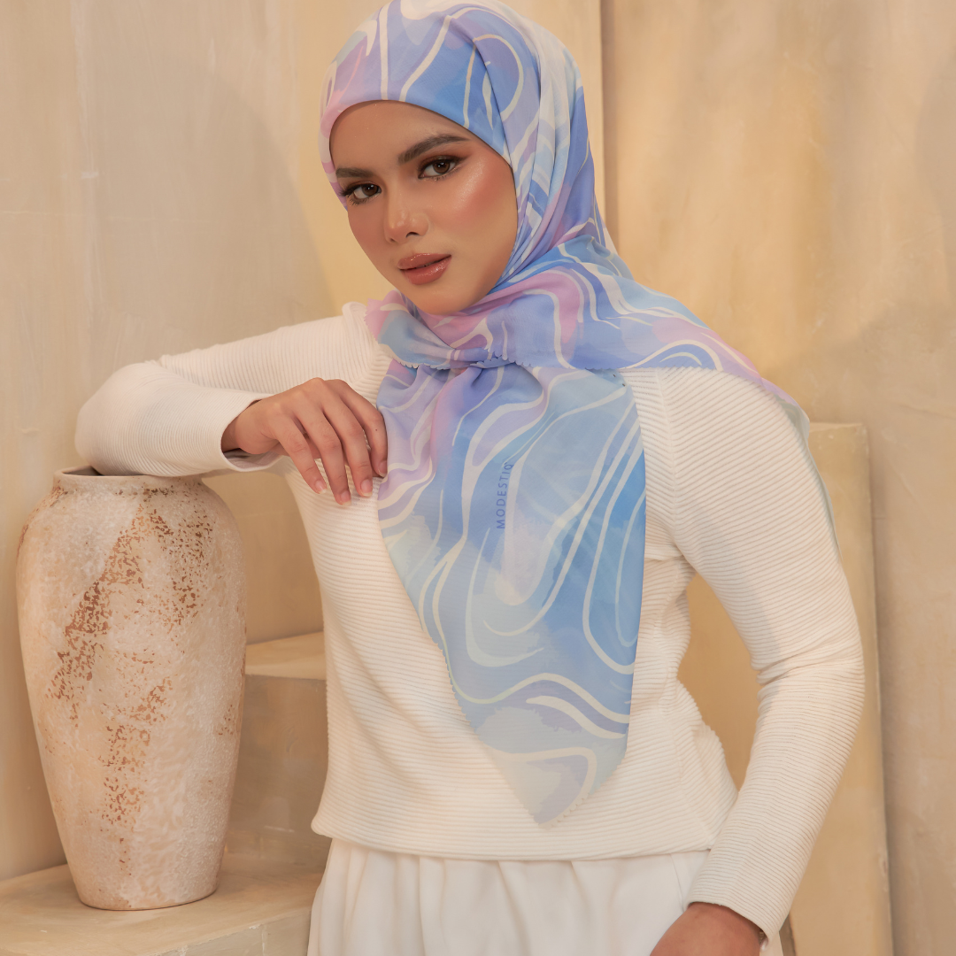 Marbella Premium Cotton Voile Teapot Blue