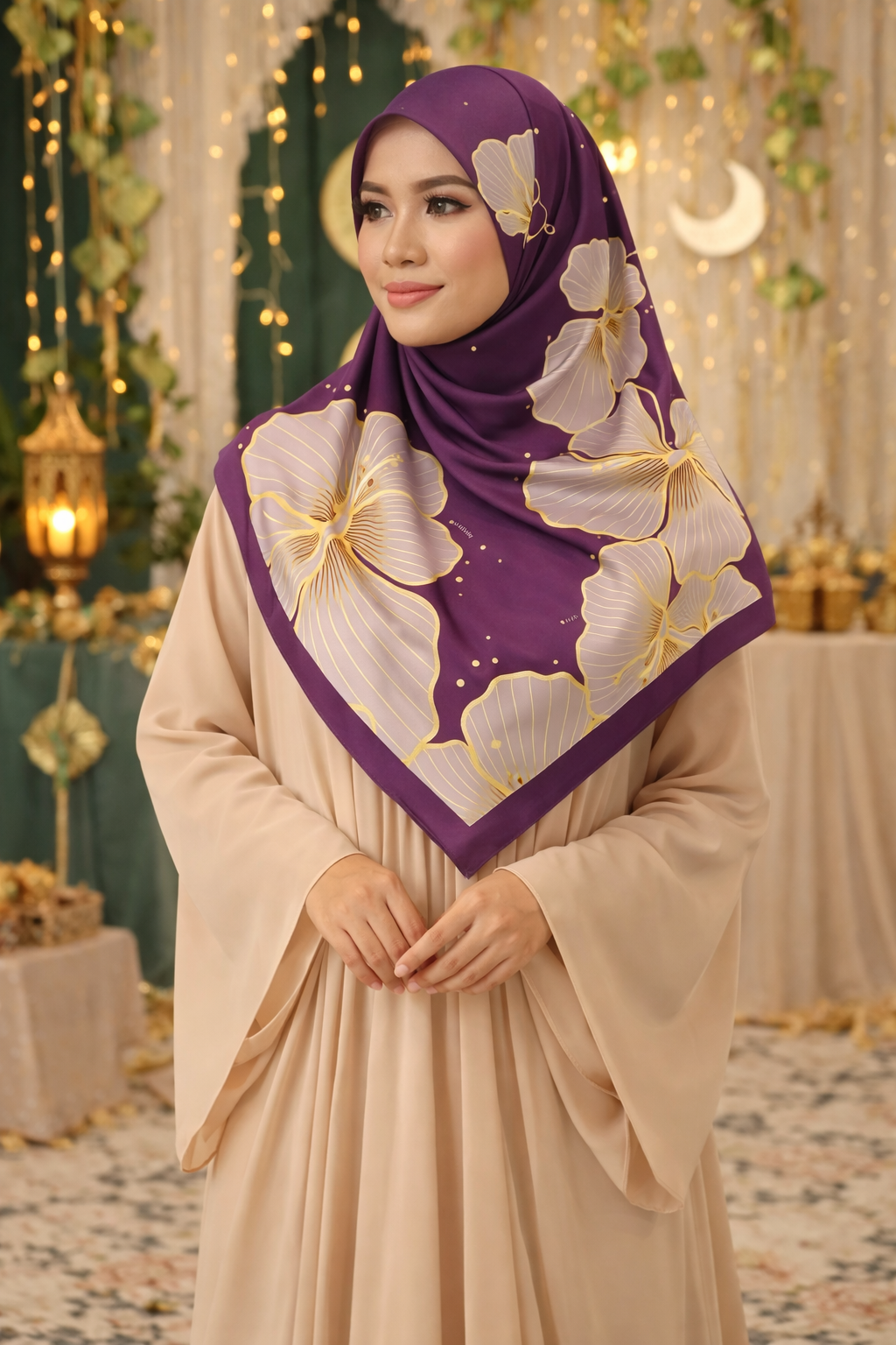 Aurelia Satin Silk Bawal IN Deep Plum