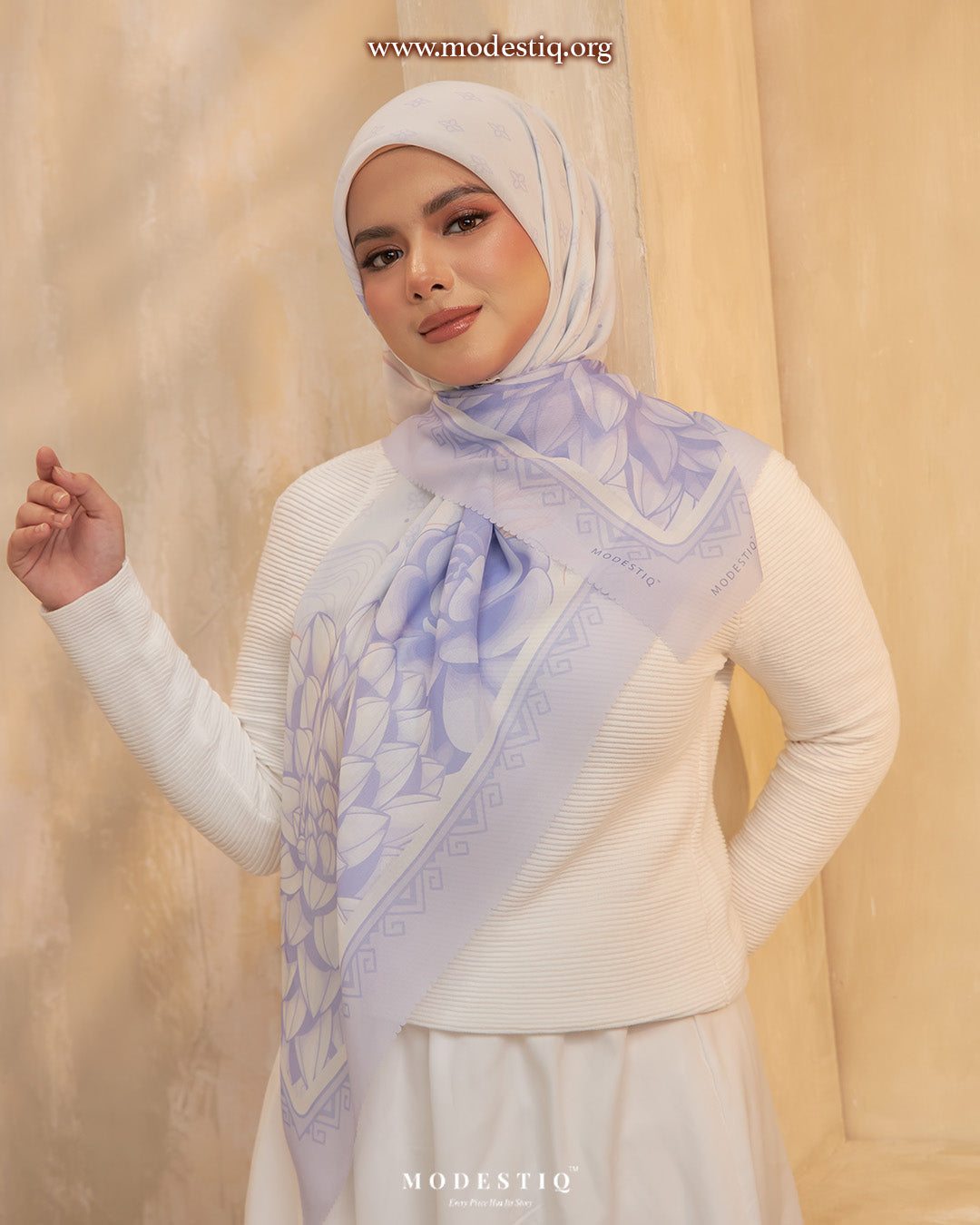 Modestiq Secret Garden Printed Premium Cotton Voile in Magnolia