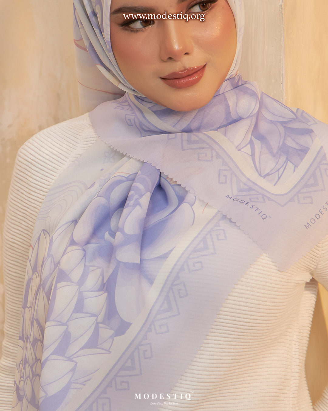 Modestiq Secret Garden Printed Premium Cotton Voile in Magnolia