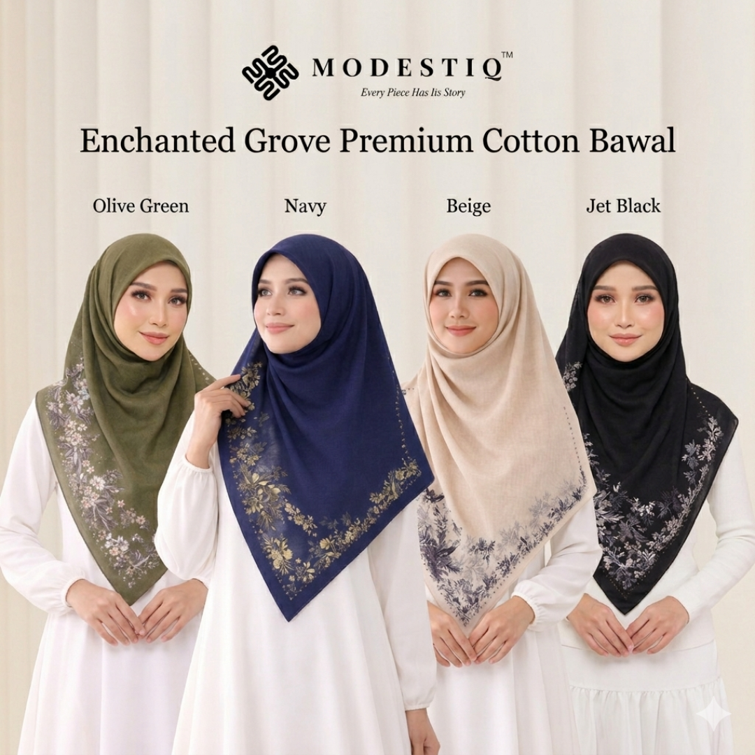 Enchanted Grove Premium Cotton Voile Bawal