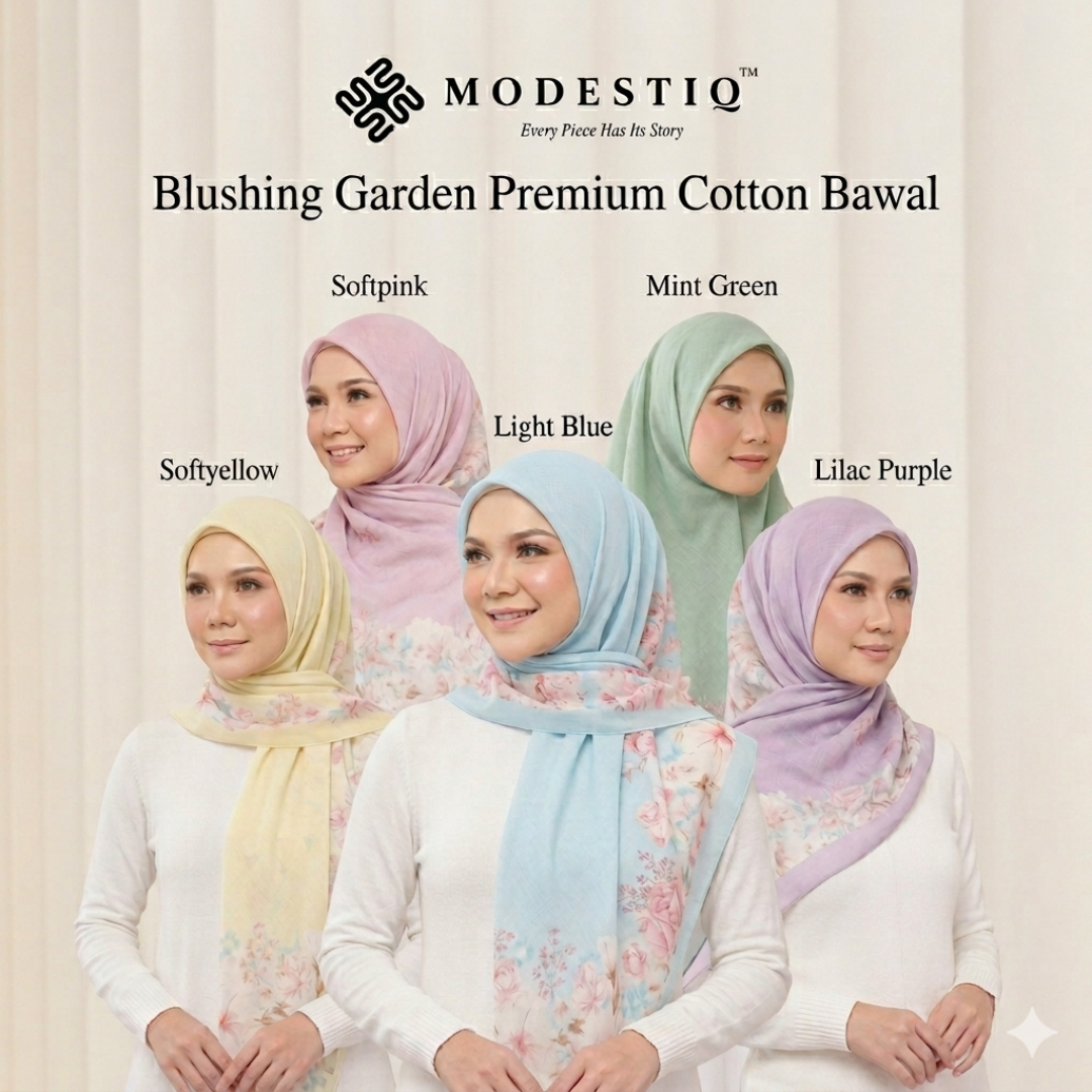 Blushing Gardens Premium Cotton Voile Bawal
