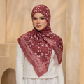 Whispering Breeze Premium Cotton Voile Printed Square - Cherry