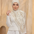 Whispering Breeze Premium Cotton Voile Printed Square - Wheat