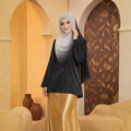 Lumina Ombre Chiffon Shawl in White-Black