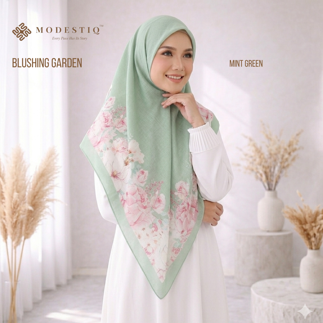 Blushing Gardens IN Mint Green