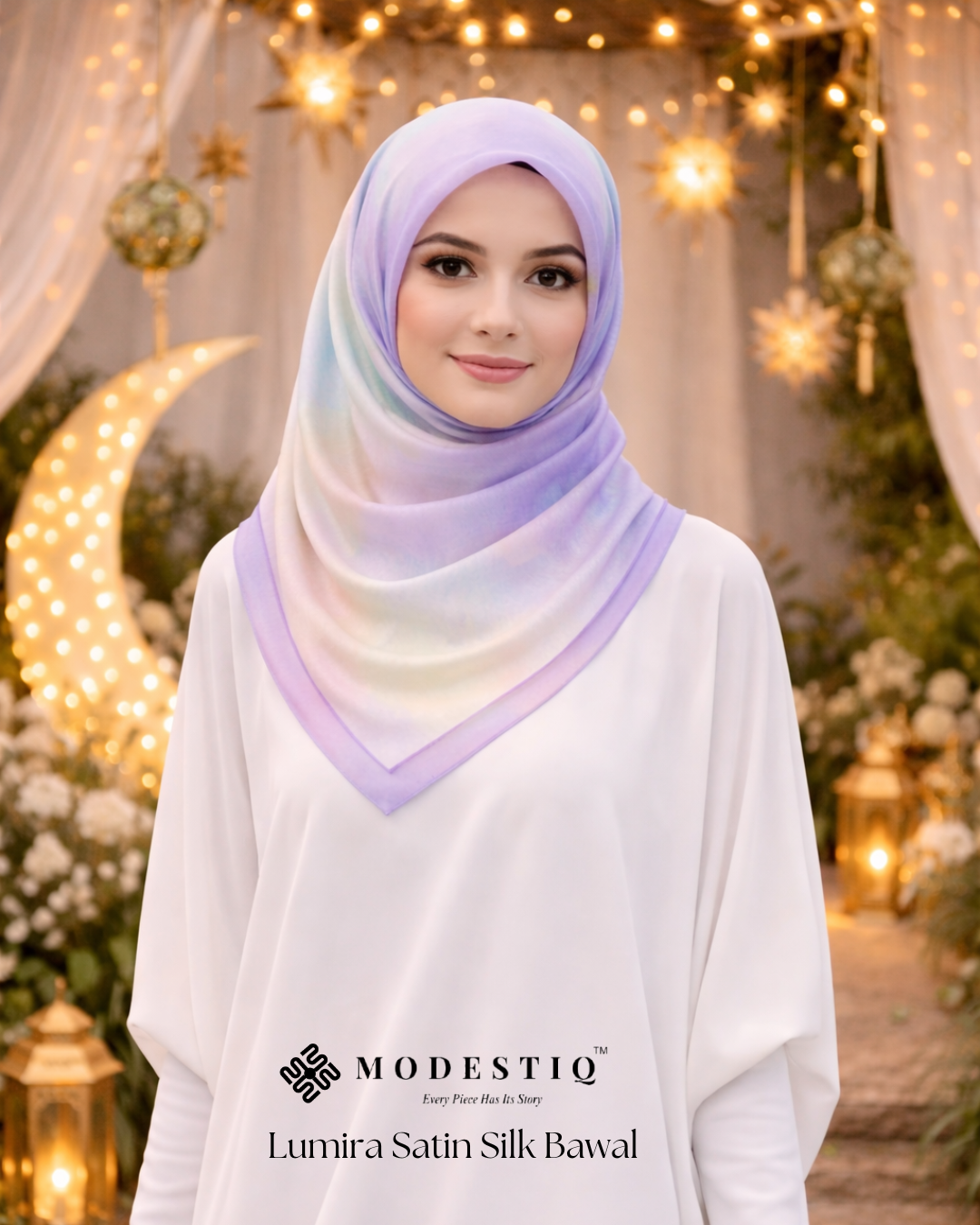 Lumira Satin SIlk Bawal IN Baby Blue