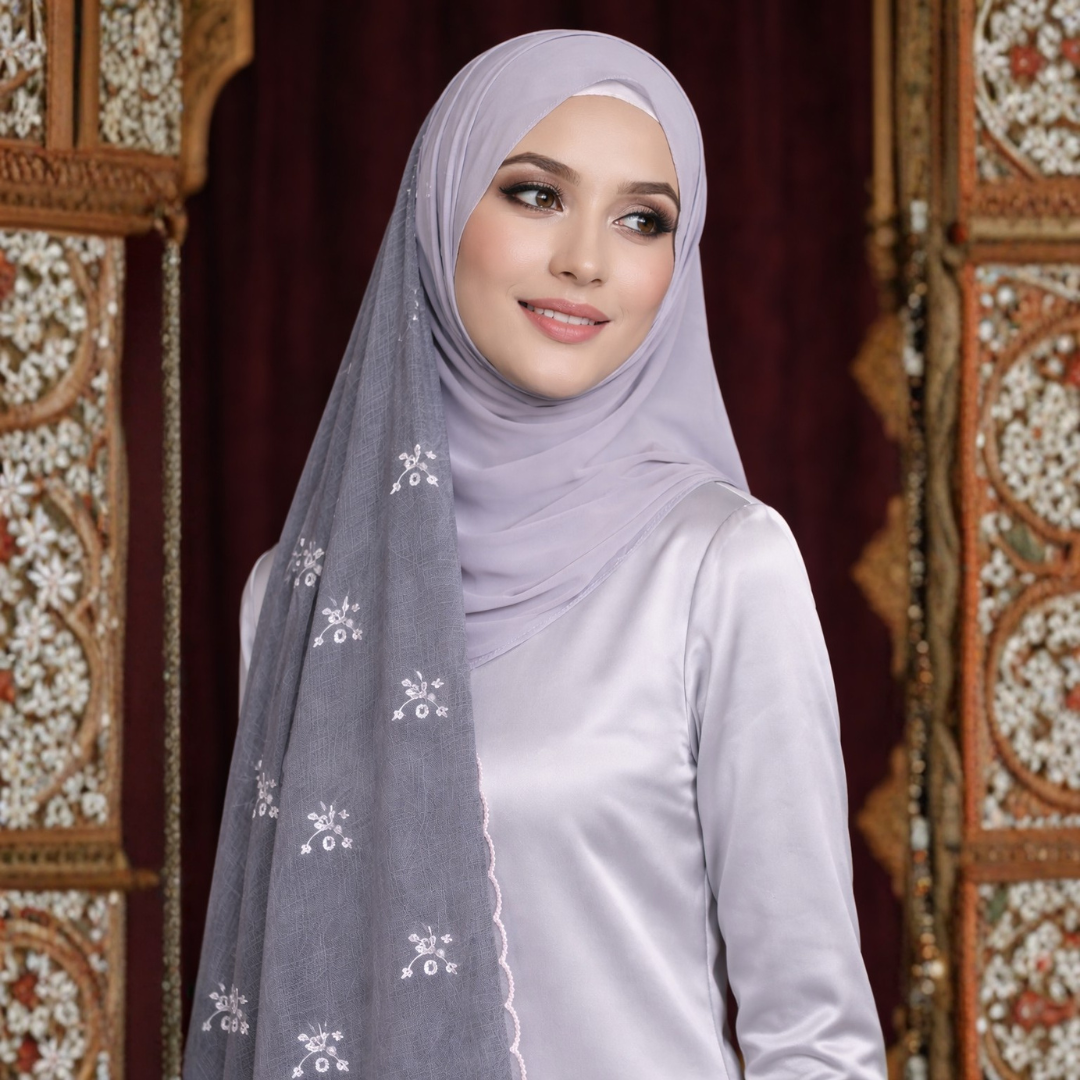 Premium Embroidered Organza Shawl