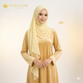 Zayra Gold Chain Organza Shawl in Gold