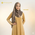 Zayra Gold Chain Organza Shawl in Mocha Brown