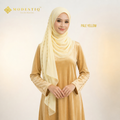 Zayra Gold Chain Organza Shawl in Pale Yellow
