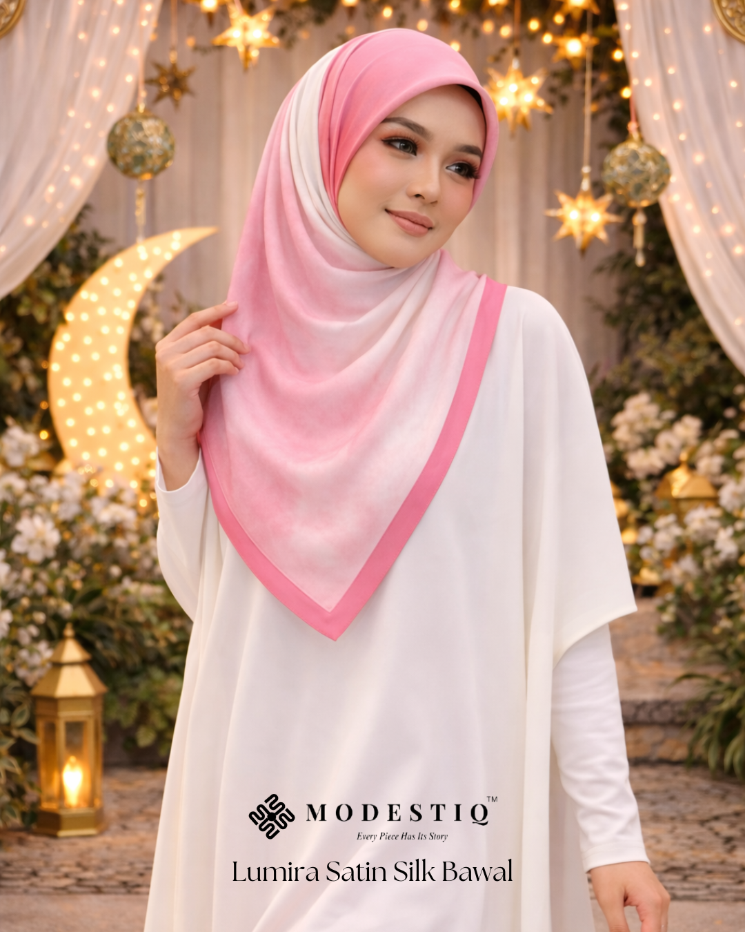 Lumira Satin SIlk Bawal IN Dusty Rose