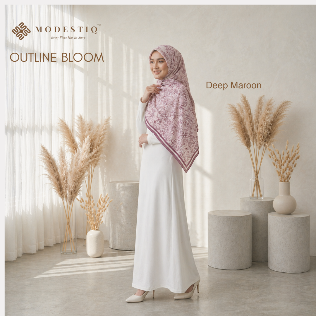 Outline Bloom IN Deep Maroon