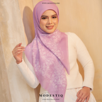 Floral Serenade Premium Cotton Voile Bawal - Periwinkle