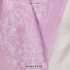 Floral Serenade Premium Cotton Voile Bawal - Periwinkle