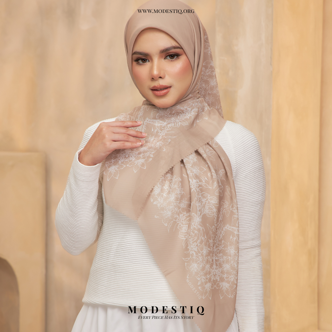 Floral Serenade Premium Cotton Voile - Firewood
