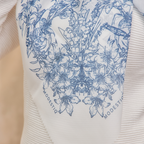 Floral Serenade Premium Cotton Voile Bawal - Pearly White