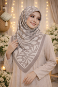 Luna Swirl Satin Silk Bawal IN Light Grey