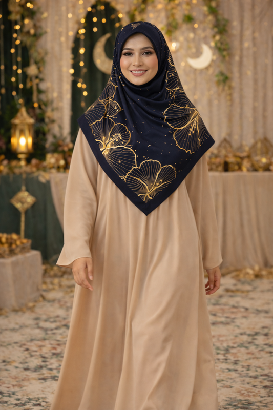 Aurelia Satin Silk Bawal IN Jet Black