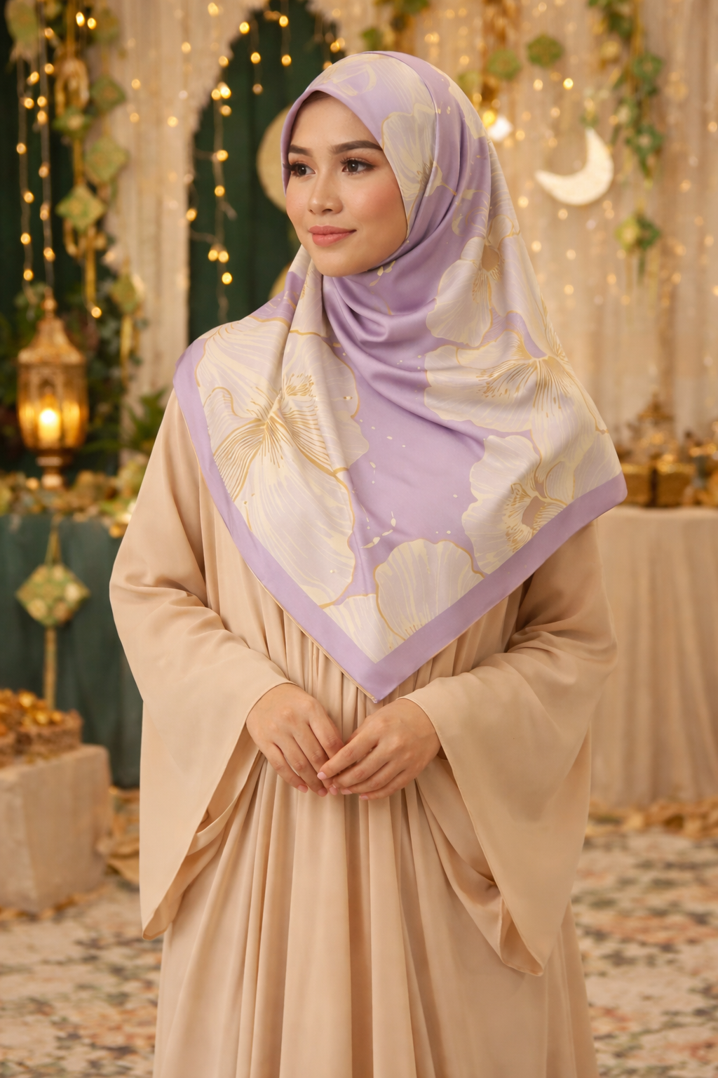 Aurelia Satin Silk Bawal IN Pale Mauve
