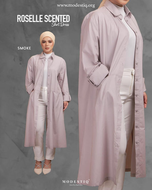 Roselle Scented Shirt Dress in Smoke