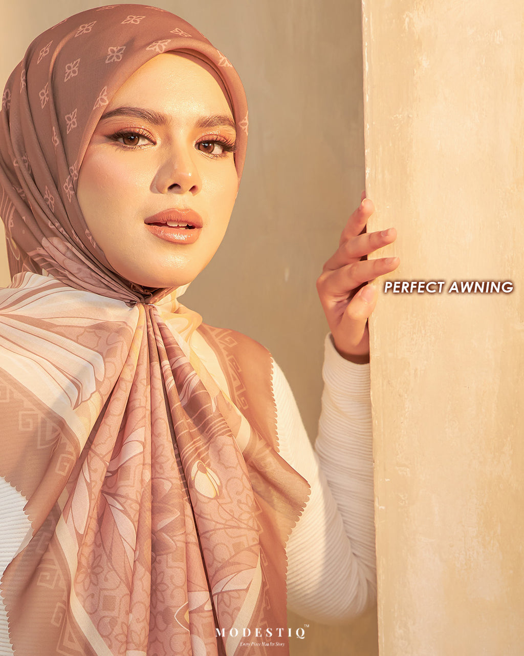 Modestiq Secret Garden Printed Premium Cotton Voile in Dark Wood