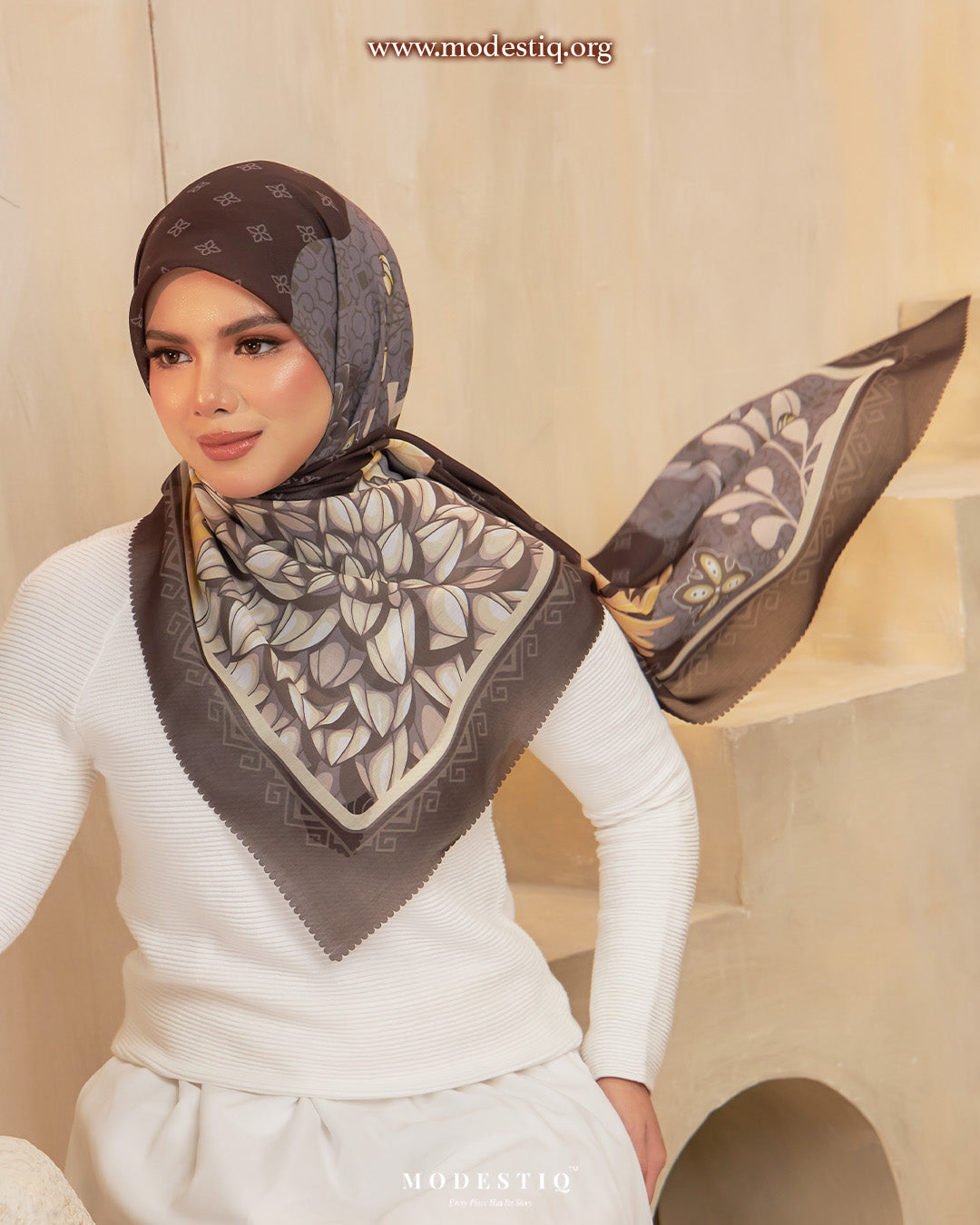 Modestiq Secret Garden Printed Premium Cotton Voile in Jet Black