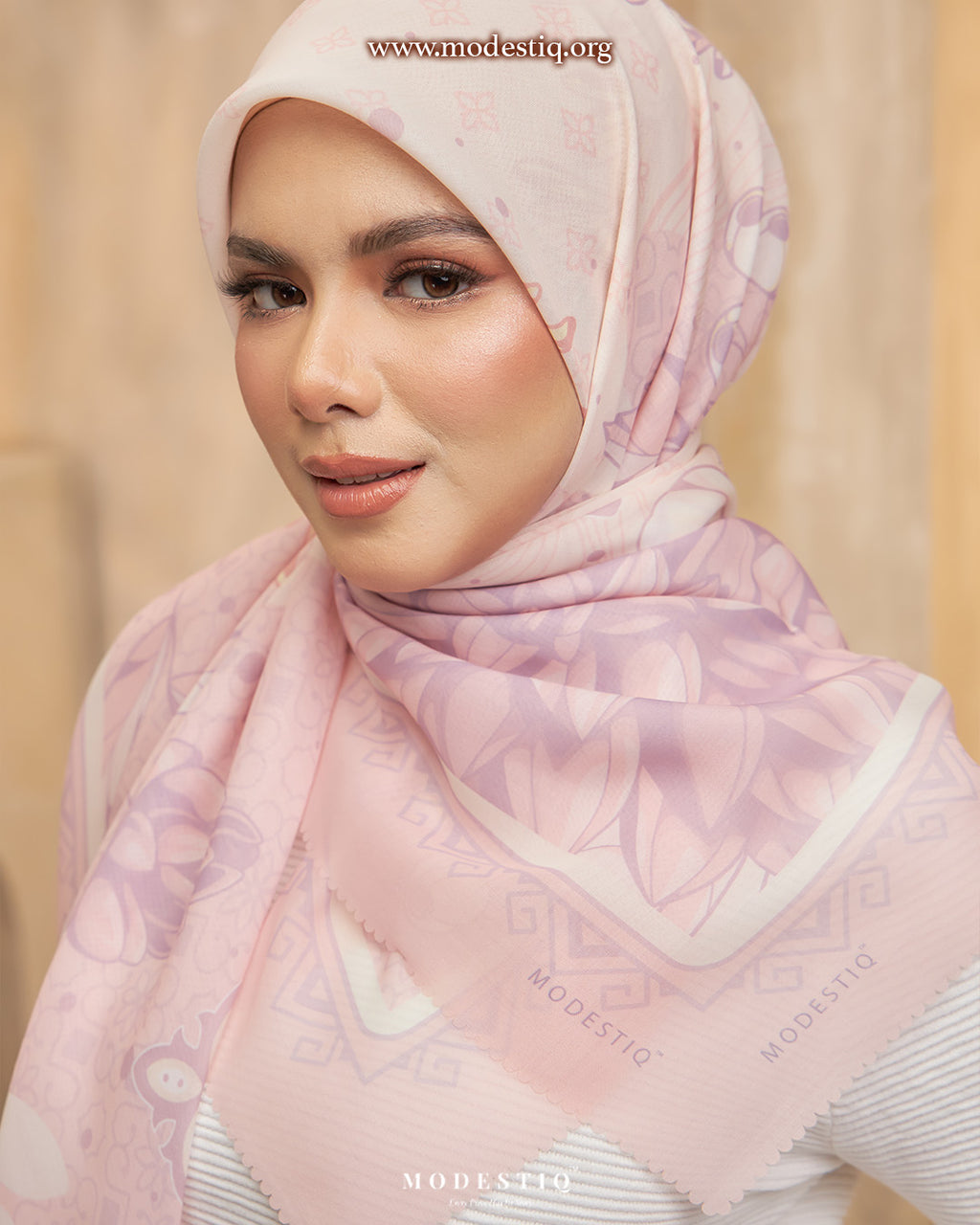 Modestiq Secret Garden Printed Premium Cotton Voile in Orchid Pink