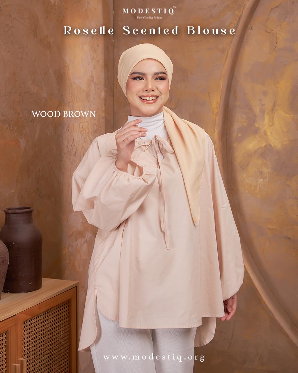 Roselle Scented Blouse in Wood Bown